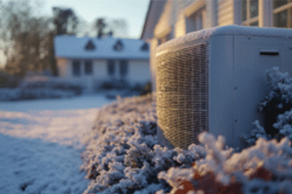 HVAC unit outside during Winter